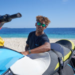 COBIA Fishing Sunglasses - Matt Black Green Mirror