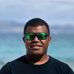 COBIA Fishing Sunglasses - Matt Black Green Mirror