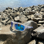 FLATHEAD Fishing Sunglasses - White Blue Mirror