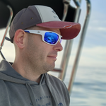 COBIA Fishing Sunglasses - Shiny Black Blue Mirror