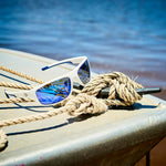 FLATHEAD Fishing Sunglasses - White Blue Mirror