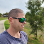 BARB Fishing Sunglasses - Rubber Demi Green Mirror