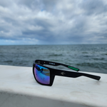 COBIA Fishing Sunglasses - Shiny Black Blue Mirror