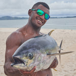 Yellowfin Polarised Square Fishing Sunglasses with Green Mirror Lens