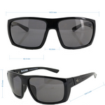 BARB Fishing Sunglasses - Rubber Black Blue Mirror