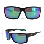 COBIA Fishing Sunglasses - Matt Black Green Mirror