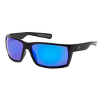 COBIA Fishing Sunglasses - Shiny Black Blue Mirror